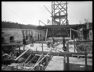 Distribution Department, Chestnut Hill Low Service Pumping Station, engine foundations, from the east, Brighton, Mass., Apr. 14, 1899