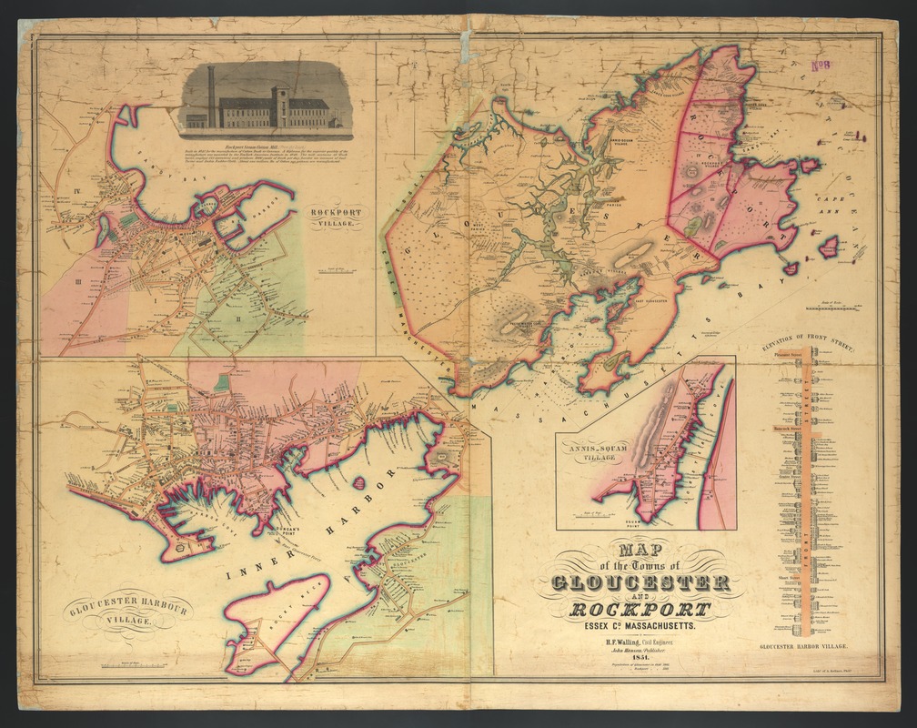 Map of the towns of Gloucester and Rockport, Essex Co., Massachusetts