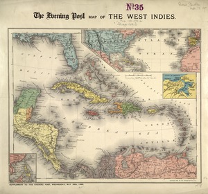 The Evening Post map of the West Indies
