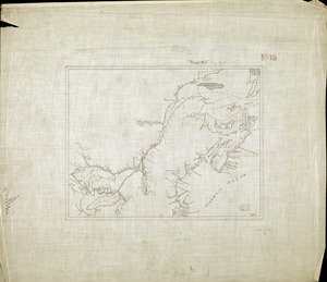 [Manuscript map of New England and eastern Canada, showing the routes of Champlain's voyage]