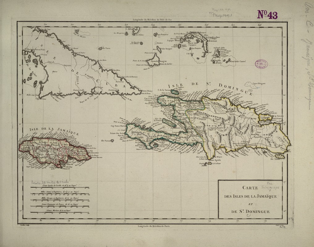 Carte des isles de la Jamaïque et de St. Domingue