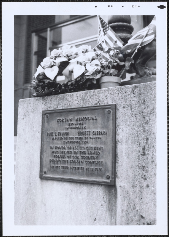 Korean War Plaque, steps of Canton Public Library