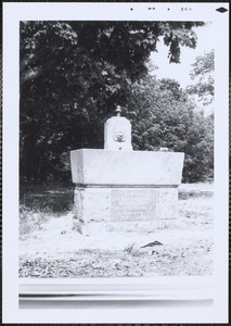 Watering Trough, memorial to John Eliot, apostle to Ponkapoag Indians 1653-90, junction of Randolph & Washington sts., Canton