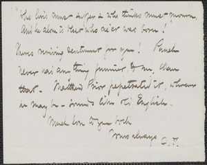 Celia Thaxter incomplete autograph letter signed to [Annie Fields]
