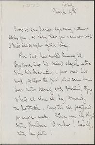 Celia Thaxter autograph letter signed to [Annie Fields], N[ewton]ville, [Mass.], 14 March [1872?]