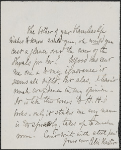 Celia Thaxter autograph note signed to [Annie Fields, Portsmouth? N.H.], 7 April [1873]