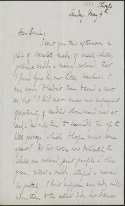 Celia Thaxter autograph letter signed to Annie Fields, Shoals, [N.H.], 4 and [5 May] [1873]