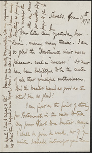 Celia Thaxter incomplete autograph letter to Annie Fields, Shoals, [N.H.], 11 June 1873