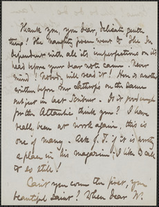 Celia Thaxter autograph letter signed to [Annie Fields], Shoals, [N.H.], 26 June [1873]