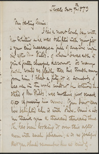Celia Thaxter autograph letter signed to Annie Fields, Shoals, [N.H.], 7 October 1873