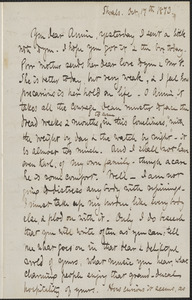 Celia Thaxter autograph letter signed to Annie Fields, Shoals, [N.H.], 17 & [18] October 1873