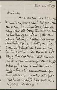 Celia Thaxter autograph letter signed to Annie Fields, Shoals, [N.H.], 1 November 1873