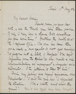 Celia Thaxter autograph letter signed to Annie Fields, Shoals, [N.H.], 16 May 1874