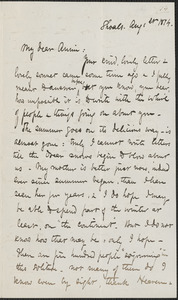 Celia Thaxter autograph letter signed to Annie Fields, Shoals, [N.H.], 1 & 6 August 1874