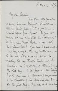 Celia Thaxter autograph letter signed to Annie Fields, Portsmouth, [N.H.], 25 January [1875]
