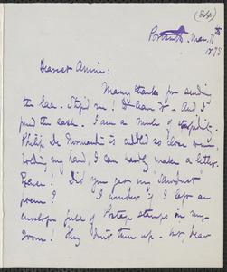 Celia Thaxter autograph letter signed to Annie Fields, Portsmouth, [N.H.], 11 March 1875