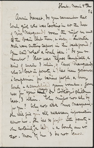 Celia Thaxter autograph letter to Annie Fields, Shoals, [N.H.], 8 March [18]76
