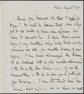 Celia Thaxter autograph letter signed to Annie Fields, Shoals, [N.H.], 30 May 1877