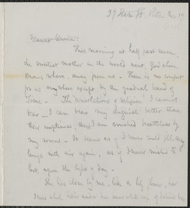 Celia Thaxter autograph letter signed to Annie Fields, Ports[mouth, N.H.], 19 November [1877]