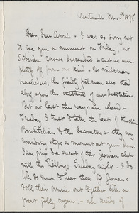 Celia Thaxter autograph letter signed to Annie Fields, Newtonville, [Mass.], 3 February 1878