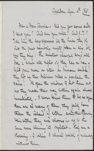 Celia Thaxter autograph letter signed to Annie Fields, Appledore, [N.H.], 12 April [18]78