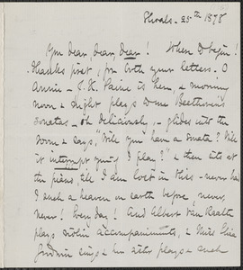 Celia Thaxter autograph letter signed to Annie Fields, Shoals, [N.H.], 25 [July] 1878