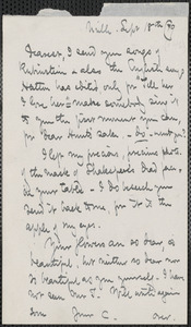 Celia Thaxter autograph note signed to [Annie Fields], N[ewton]ville, [Mass.], 18 September [18]79