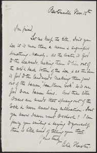 Celia Thaxter typed letter signed to [James Thomas Fields],] Newtonville, [Mass.], 12 November [1879?]