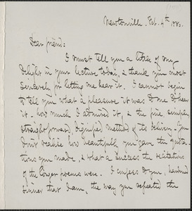 Celia Thaxter autograph letter signed to James Thomas Fields, Newtonville, [Mass.], 4 February 1880