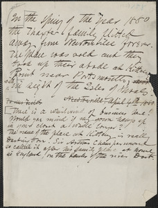 Annie Fields autograph manuscript passage, [approximately 1894-1895]