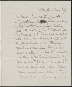 Celia Thaxter autograph letter signed to [Annie Fields], Kittery Point, [Me.], 14 September [18]81