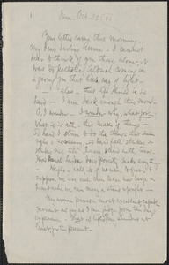 Celia Thaxter autograph letter signed to Annie Fields, Farm [Kittery Point, Me.], 30 October [18]81