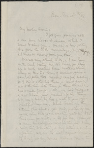 Celia Thaxter autograph letter signed to Annie Fields, Farm, [Kittery Point, Me.], 15 November [18]81