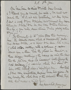 Celia Thaxter autograph letter signed to Annie Fields, K[ittery] P[oint], [Me.], 5 January [1882]