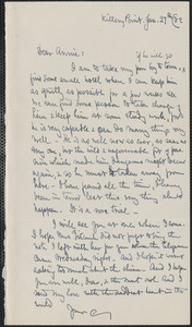 Celia Thaxter autograph letter signed to Annie Fields, Kittery Point, [Me.], 27 January [18]82