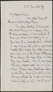 Celia Thaxter autograph letter signed to Annie Fields, K[ittery] P[oint], [Me.], 30 January [18]82