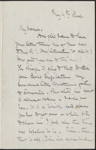 Celia Thaxter autograph letter signed to Annie Fields, Shoals, [N.H.], 14 May [1882]