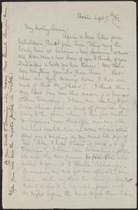 Celia Thaxter autograph letter signed to Annie Fields, Shoals, [N.H.], 7 September [18]82