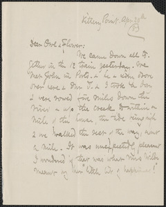 Celia Thaxter incomplete autograph letter to [Annie Fields and Sarah Jewett], Kittery Point, [Me.], 26 April [18]83