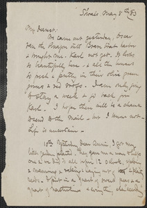 Celia Thaxter autograph letter to [Annie Fields], Shoals, [N.H.], 8 & 10 May [18]83