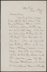 Celia Thaxter autograph letter signed to Annie Fields, Kittery Point, [Me.], 16 September [18]83