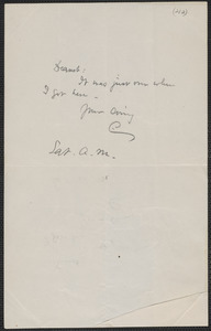 Celia Thaxter autograph note signed to [Annie Fields, 31 May 1884]