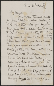 Celia Thaxter autograph letter signed to Annie Fields, Farm, [Kittery Point, Me.], 29 October [18]84