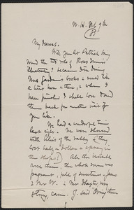 Celia Thaxter autograph letter signed to [Annie Fields], W[inthrop] H[ouse, Boston], 9 February [18]85