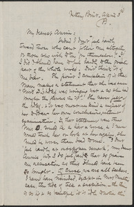 Celia Thaxter autograph letter signed to Annie Fields, Kittery Point, [Me.], 3 April [18]85