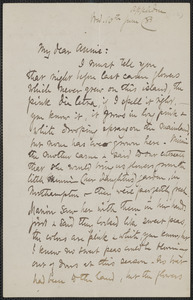 Celia Thaxter autograph letter signed to Annie Fields, Appledore, [N.H.], 10 June [18]85