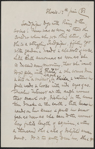 Celia Thaxter autograph letter to [Sarah Orne Jewett], Shoals, [N.H.], 12 June [18]85