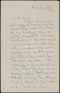 Celia Thaxter autograph letter signed to Annie Fields, Shoals, [N.H.], 2 July [18]85