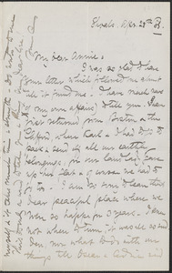 Celia Thaxter autograph letter signed to Annie Fields, Shoals, [N.H.], 28 April [18]88