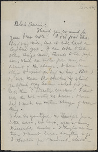 Celia Thaxter autograph letter signed to Annie Fields, [Shoals, N.H., approximately April 1889]